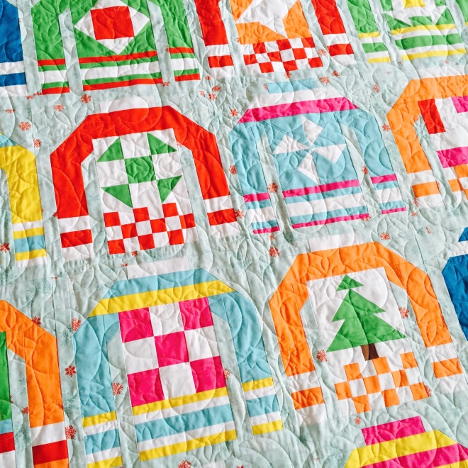 Ugly Christmas Sweaters Quilt - Closeup